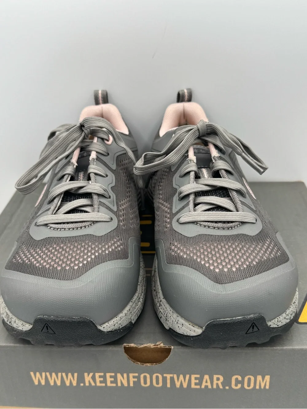 Keen Utility Sparta II Women’s Aluminum Toe Work Shoes- Steel Grey/Peach Whip